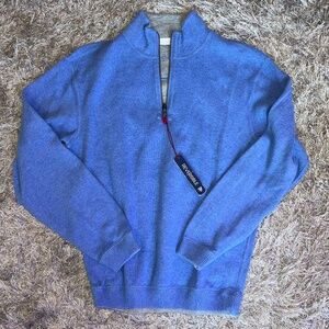 NWT Cremieux Reversible 100% Cotton Quarter Zip Sweater
